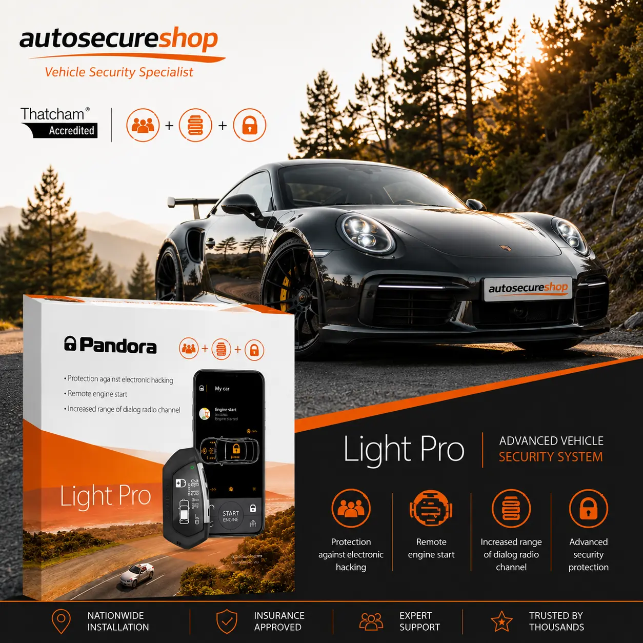 Pandora Light Pro vehicle security system professionally installed by Autosecureshop